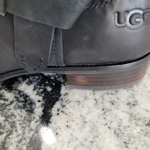 UGG® Katelyn Leather Tall Block Heel Riding Boots - Picture 7 of 9